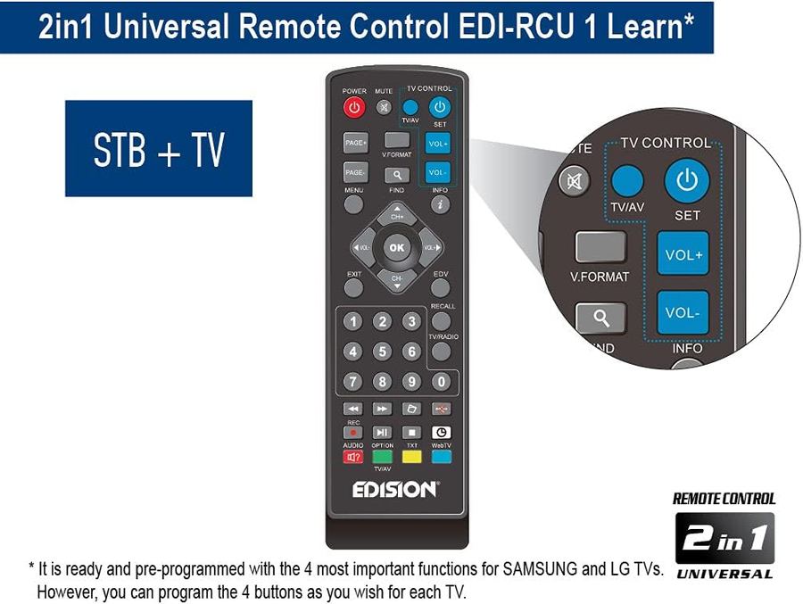 Edision Picco T265+ — conexiones traseras